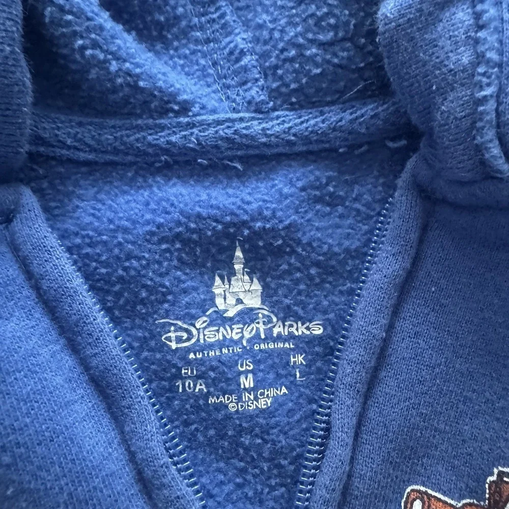 Walt Disney World Cars Zip Up Jacket Youth Boys Medium Blue Hooded (8-10)